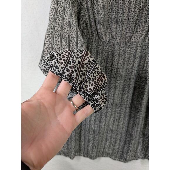 LILI SIDONIO Dress‎ Women Medium Striped Animal Print Lined Boho 3/4 Sleeve - Picture 5 of 15